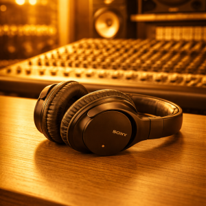 headset;studio;dourado